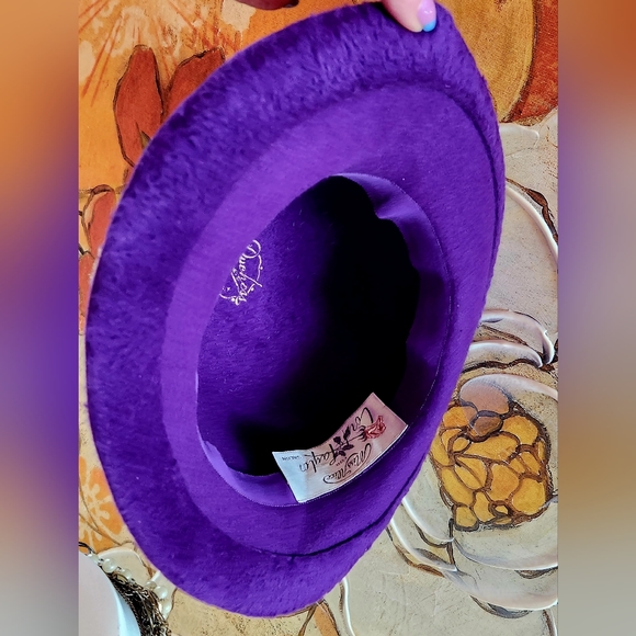 60s LORD & TAYLOR Purple Mohair Soft Luxury MISS ALICE Hollywood Movie Star Hat - Picture 12 of 16